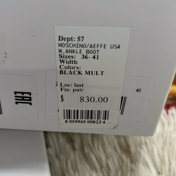 MOSCHINO  Black Wedge Ankle Boots - Picture 12 of 13